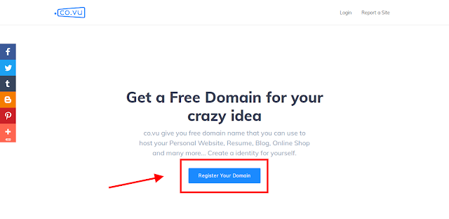 How to get free TLD domain without hosting and payment option | .co.vu Domain for free